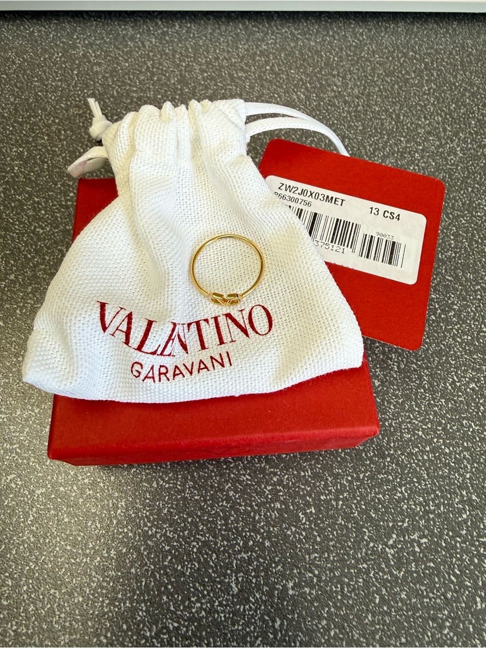 Valentino V Logo ring